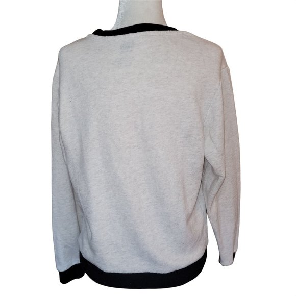 Star Wars Women's Med May The Force Oversized Sweater Top Oatmeal Black Textured - Picture 4 of 7